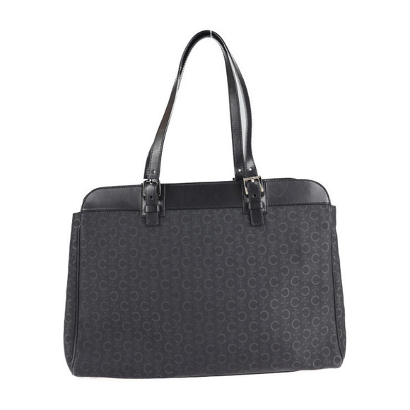 Celine C Macadam Canvas Leather Tote Bag Black - Picture 1 of 9